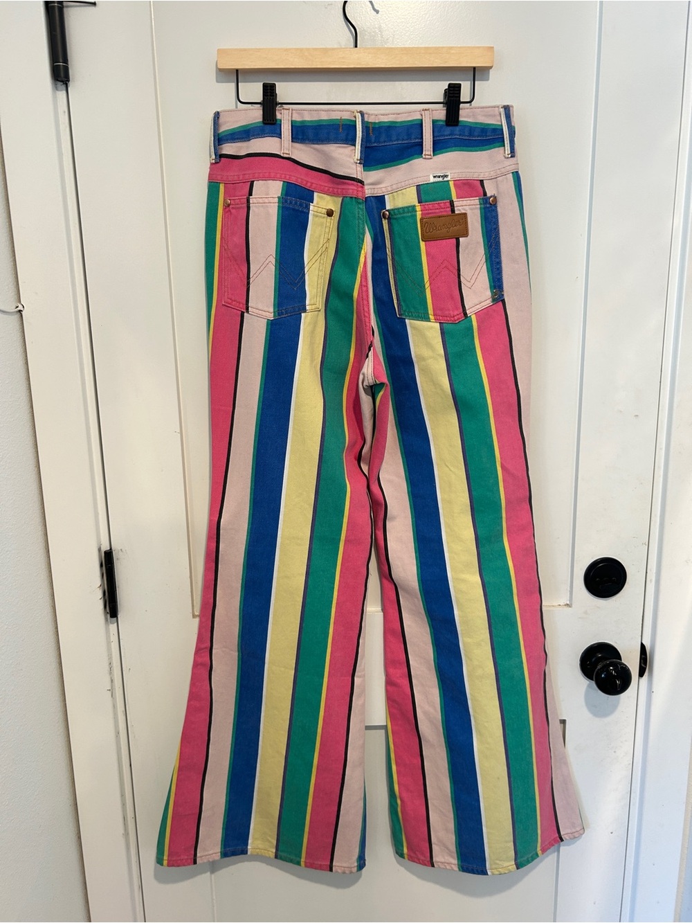 Wrangler Wanderer 622 High Rise Flare Jeans Womens Size 30x34 Multicolor Striped - Picture 6 of 11